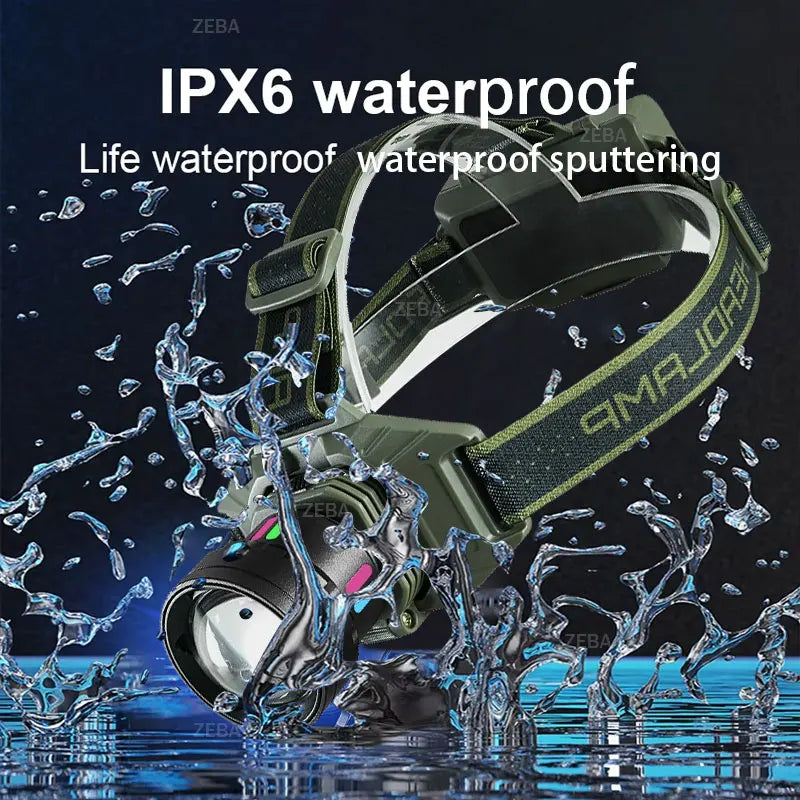 1000000LM Powerful Headlamp 800W Led Sensor Head Flashlight Long Range Headlight 18650 Rechargeable Head Lantern Fishing Camping