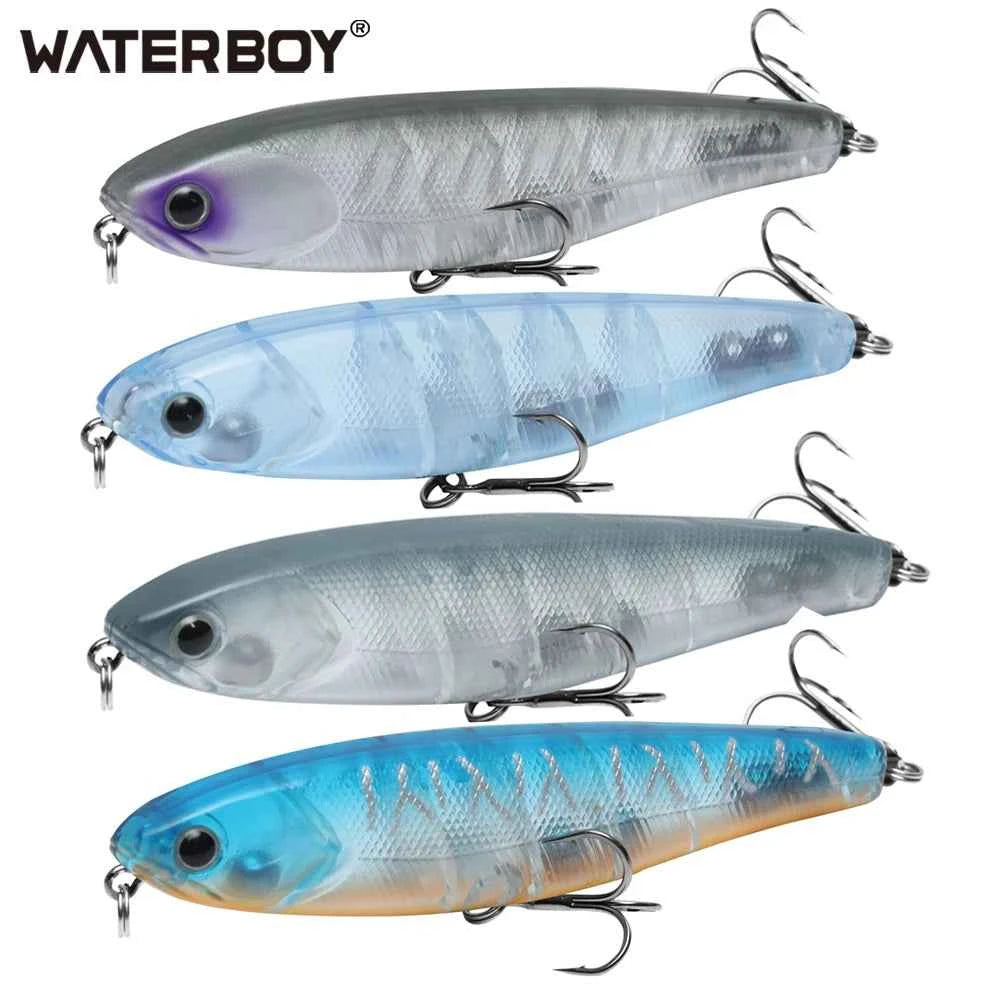 WATERBOY Pencil Stickbait – Walk-the-Dog Topwater Lure, 8.5cm / 9.5cm / 12.8cm, 32 Colors