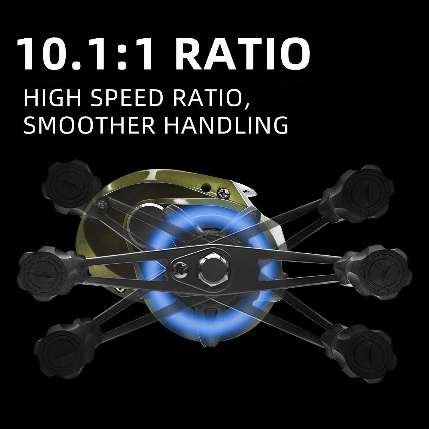 Green Waterdrop Baitcasting Reel – Ergonomic Circular Grip, Smooth Casting for Ocean, Lake &amp; River Fishing
