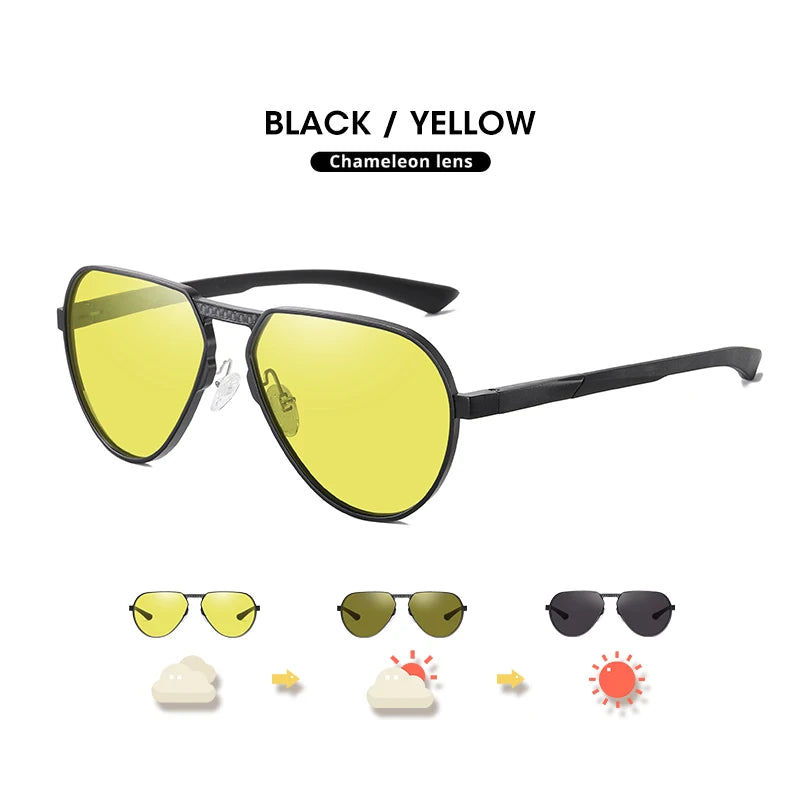 LIOUMO Photochromic Night Vision Driving Sunglasses – Polarized UV400 for Men &amp; Women