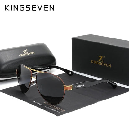 KINGSEVEN 7777 Polarized Pilot Sunglasses – Stainless Steel Frame, UV400, Unisex
