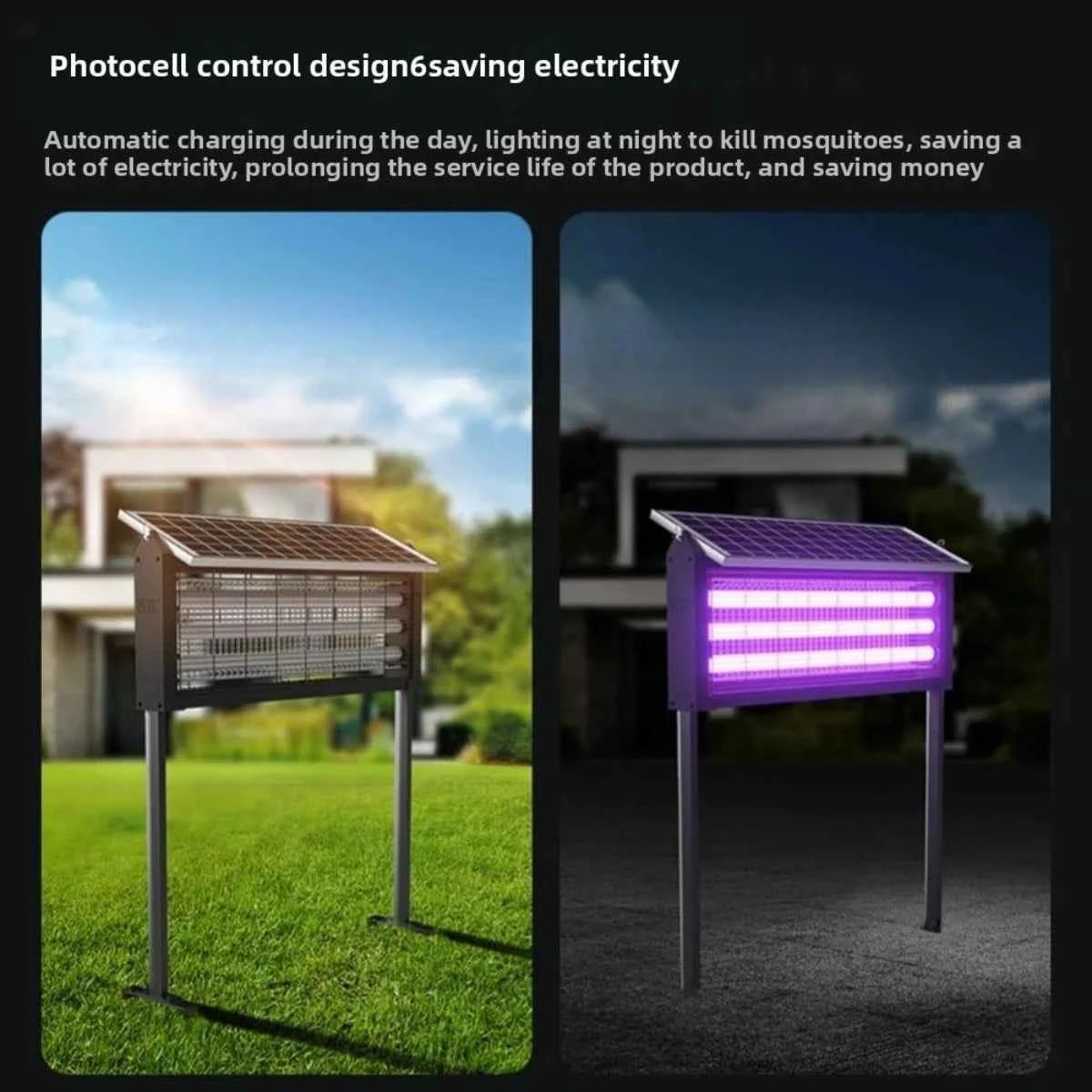 JOYINLED Powerful 15/40W Solar Mosquito Killer Lamp &amp; Outdoor Garden Light, Waterproof Electric Insect Trap with UV Attractant