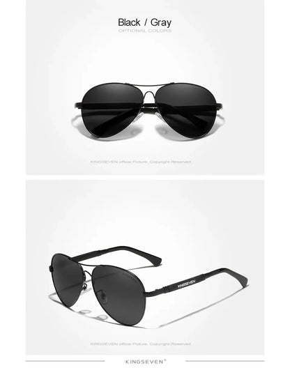 KINGSEVEN N7730 Polarized Pilot Sunglasses – Titanium Frame, Photochromic, UV400, Unisex