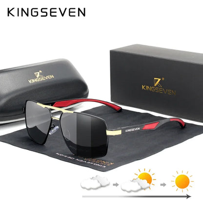 KINGSEVEN K7719 Polarized Rectangle Sunglasses – Aluminum Frame, UV400, Photochromic Options