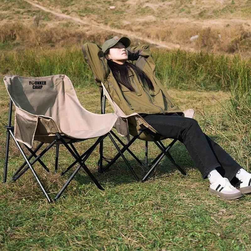 Outdoor Folding Moon Chair Portable Chair Camping Chair Picnic Gear Fishing Small Horse Stool Student Sketching
