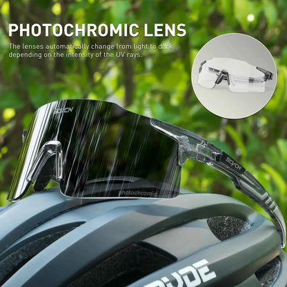 SCVCN Photochromic Cycling Glasses Sunglasses Outdoor Cycling Road Mountain Bike Glasses Men and Women Casual Hiking Windproof