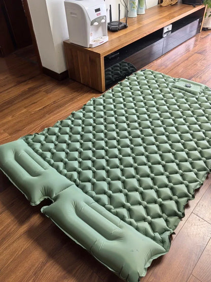 Outdoor Camping Double Inflatable Mattress Extra Wide Sleeping Pad Ultralight Folding Bed Sleeping Mat Car Travel Mat