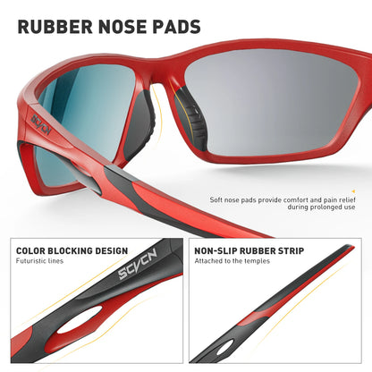 SCVCN Polarized Fishing Sunglasses Sports Sunglasses for Men and Women Men and Women Mountain Bicycle Riding Goggle Bike UV400