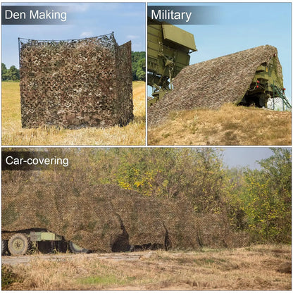 Camouflage Netting Sun Shade – Camo Net for Camping, Hunting &amp; Outdoor Cover, 2×3m to 3×5m