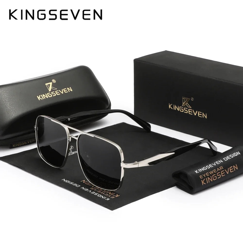 KINGSEVEN 7613 Polarized Sunglasses – Stainless Steel, Gradient, UV400, Unisex