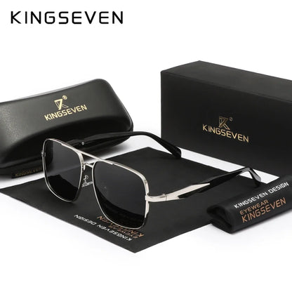 KINGSEVEN 7613 Polarized Sunglasses – Stainless Steel, Gradient, UV400, Unisex