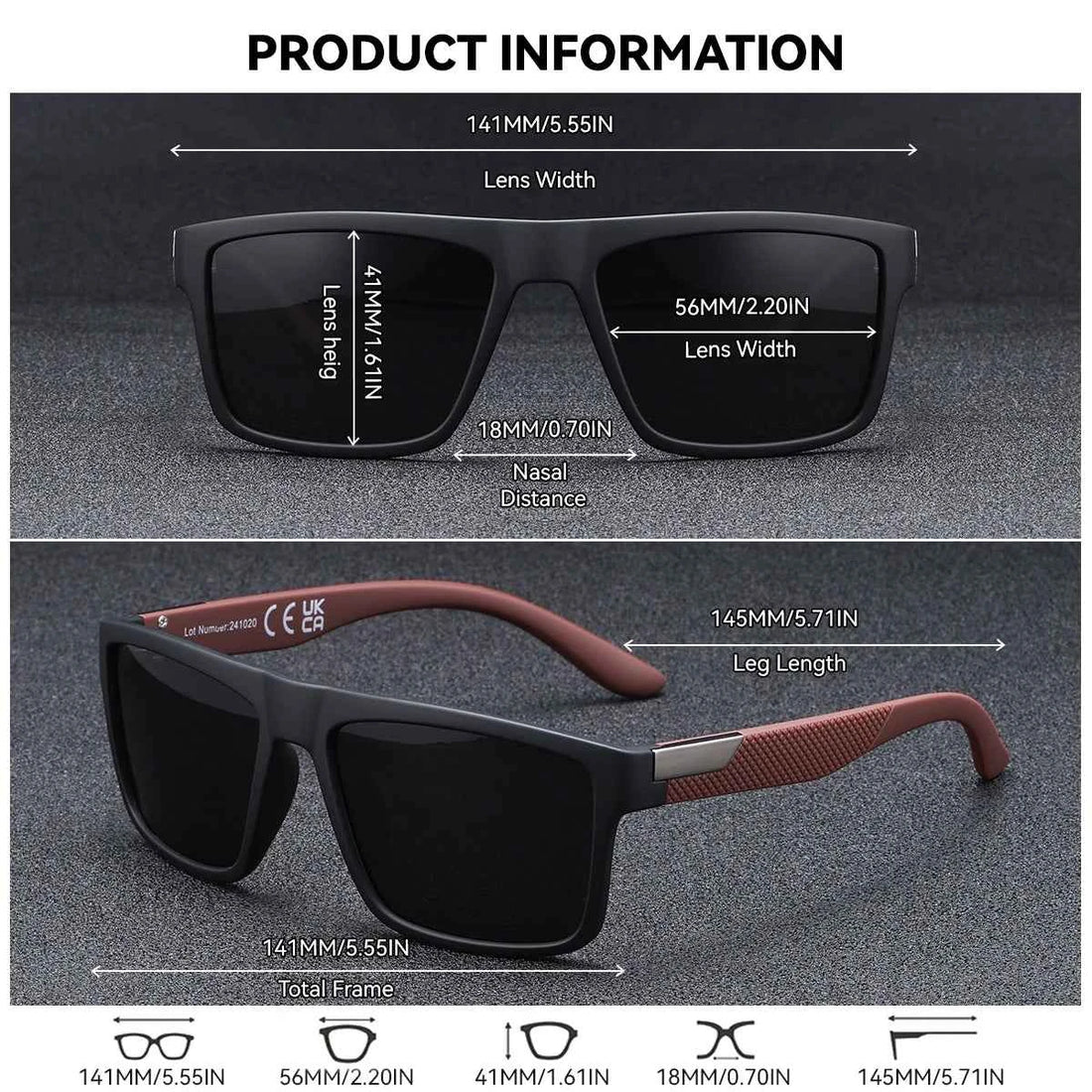 BARCUR Business Style Polarized Sunglasses – UV400 Square Frame for Daily Travel