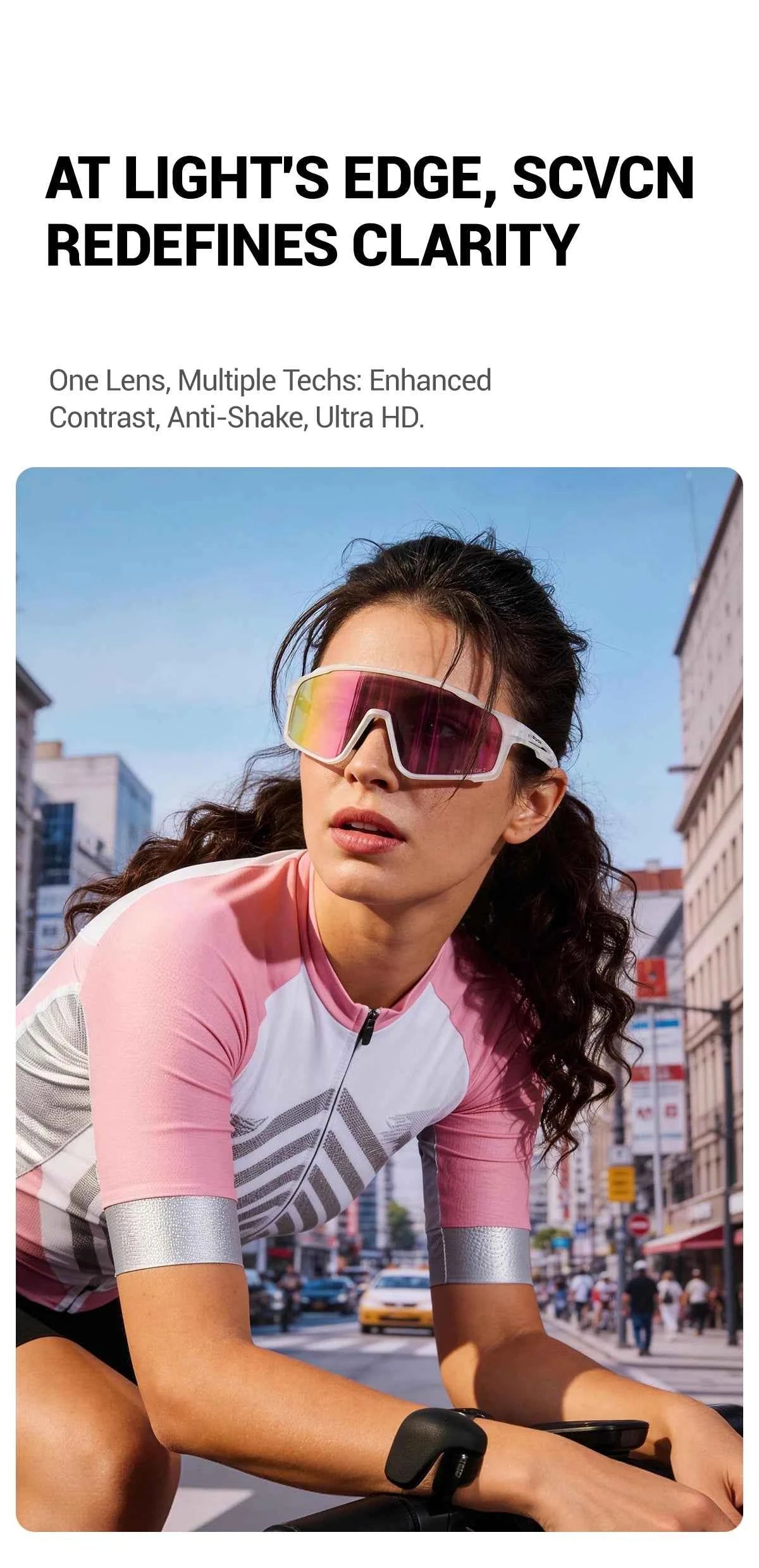 SCVCN Hiking Eyewear Photochromic Bike Cycling Sunglasses Men Outdoor Sports MTB UV400 Goggles Women Running Windproof Glasses