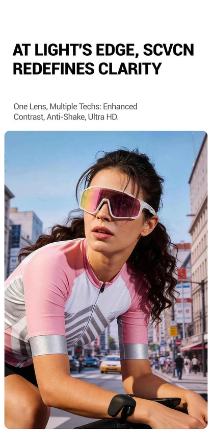 SCVCN Hiking Eyewear Photochromic Bike Cycling Sunglasses Men Outdoor Sports MTB UV400 Goggles Women Running Windproof Glasses