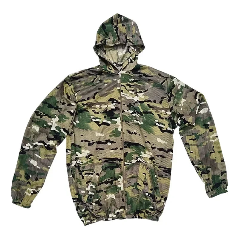 Mesh Ghillie Suit – Breathable Camo Hoodie &amp; Pants Set for Hunting, Fishing &amp; Tactical Use