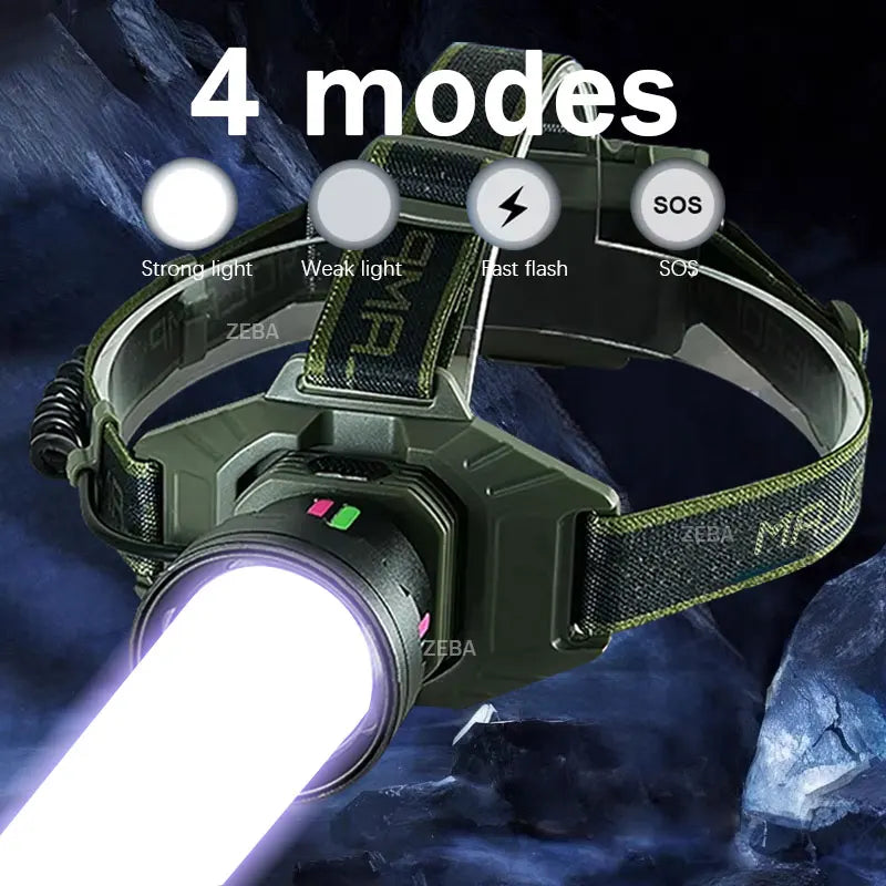 1000000LM Powerful Headlamp 800W Led Sensor Head Flashlight Long Range Headlight 18650 Rechargeable Head Lantern Fishing Camping