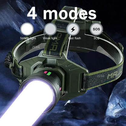 1000000LM Powerful Headlamp 800W Led Sensor Head Flashlight Long Range Headlight 18650 Rechargeable Head Lantern Fishing Camping