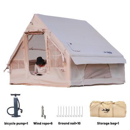 Pakicetus Inflatable Camping Tent with Stove Plug – 4 to 8 Person Luxury Family Tent