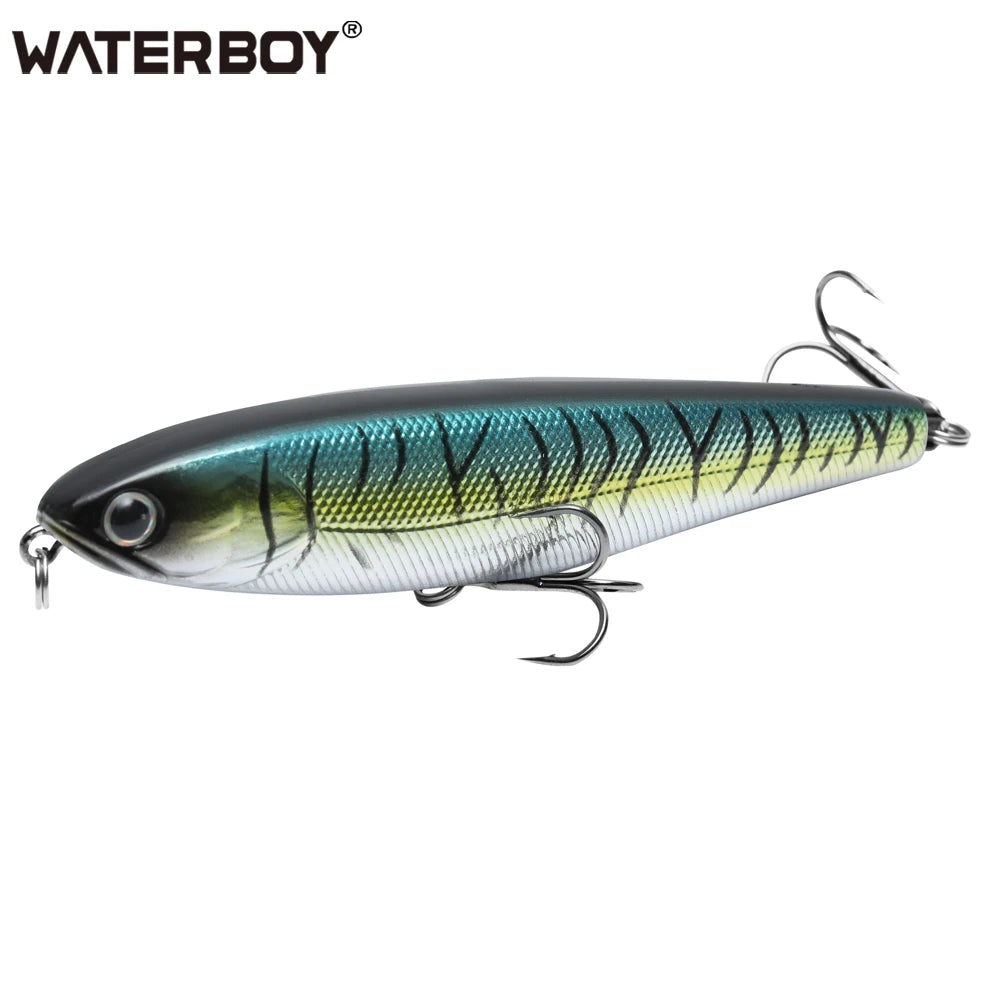 WATERBOY Pencil Stickbait – Walk-the-Dog Topwater Lure, 8.5cm / 9.5cm / 12.8cm, 32 Colors