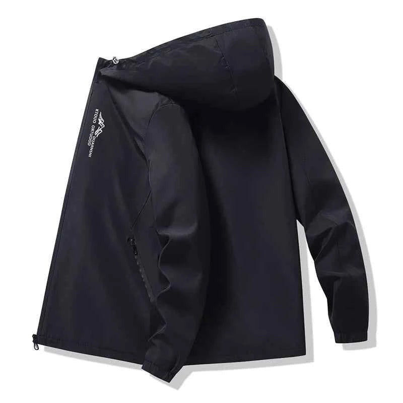 New Waterproof Jacket Men Outdoor Softshell Zip Up Hooded Jacket Windbreaker Hiking Camping Coat Lightweight Spring Autumn Coats