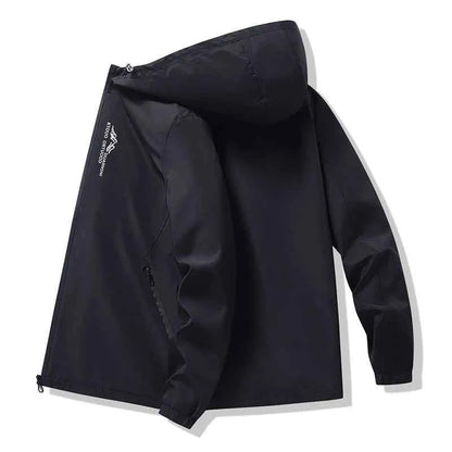 New Waterproof Jacket Men Outdoor Softshell Zip Up Hooded Jacket Windbreaker Hiking Camping Coat Lightweight Spring Autumn Coats