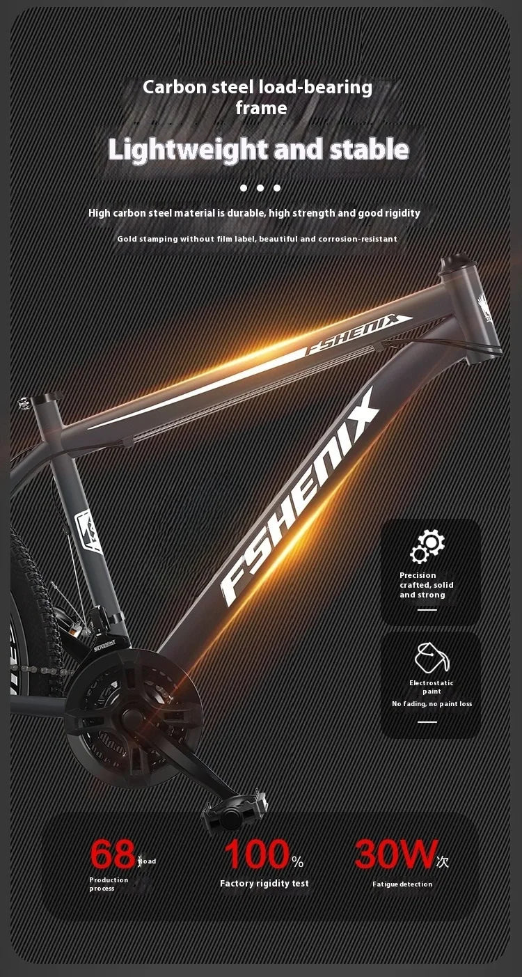 Adult wholesale mountain bikes, 24-inch and 26-inch, shock-absorbing, 21-speed off-road bikes, and college student bicycles