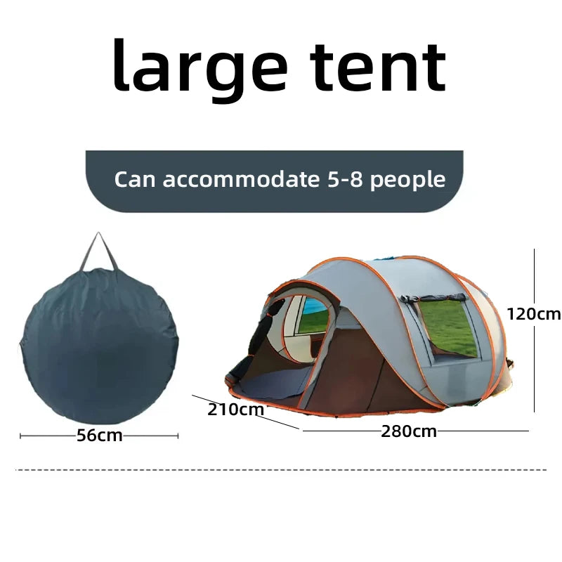 Quick-Open Pop-Up Camping Tent – Waterproof 4-Season Tent for 3–8 People, Instant Setup