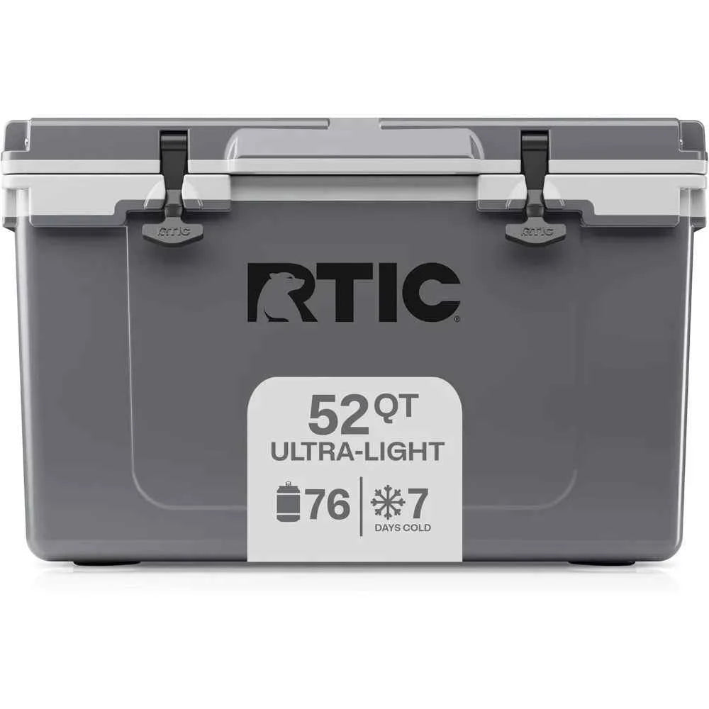 52-Quart Ultra-Light Hard Cooler – Insulated Ice Chest for Camping, Fishing, Beach &amp; Hunting