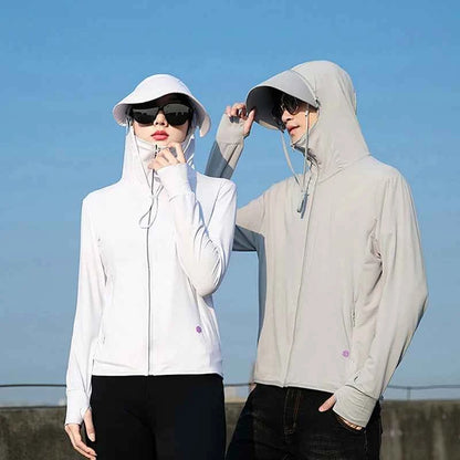  Summer Thin Couple Sports Leisure Sunscreen Clothing Comfortable High Quality Ice Silk Breathable Outdoor UV Protection Coat