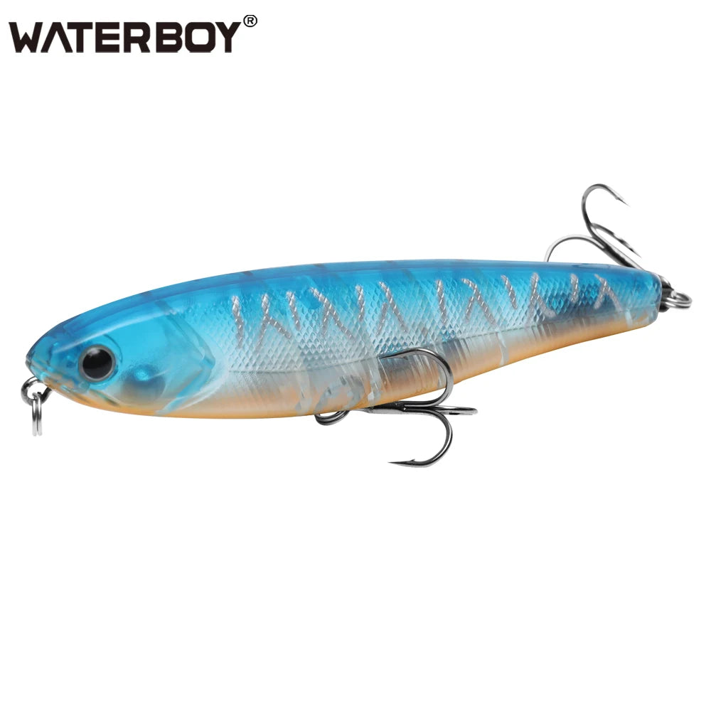 WATERBOY Pencil Stickbait – Walk-the-Dog Topwater Lure, 8.5cm / 9.5cm / 12.8cm, 32 Colors