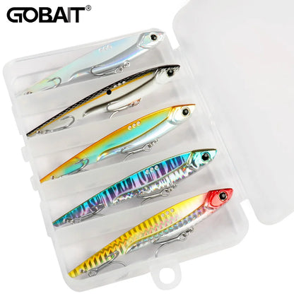 GOBAIT Metal VIB Fishing Lure Kit – 20g, 25g &amp; 30g | Holographic Laser Skin | Treble Hook | Sea, Pike &amp; Bass