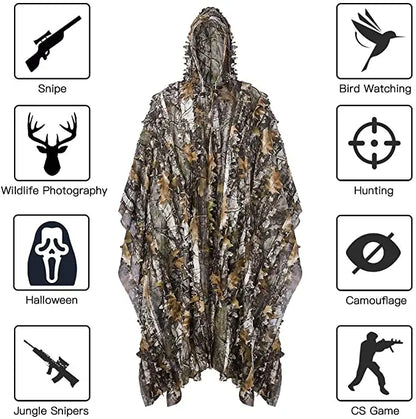 Tactical Hunting Poncho Camouflage Field Jacket – Tree Camo, L &amp; XXL