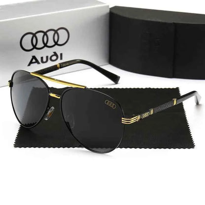 Audi UV400 Polarized AntiGlare Retro Flight Sunglasses Glasses for Motorcycle Classic FrogEye Outdoor Glasses Men Women 501
