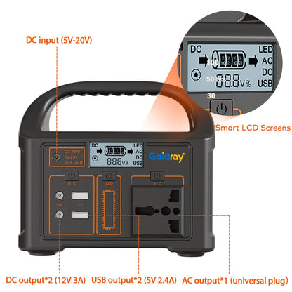 100W Portable Power Station 24000mAh LiFePO4 Charging Station Solar Generator 220V/110V Energy Storage Power Supply for Camping
