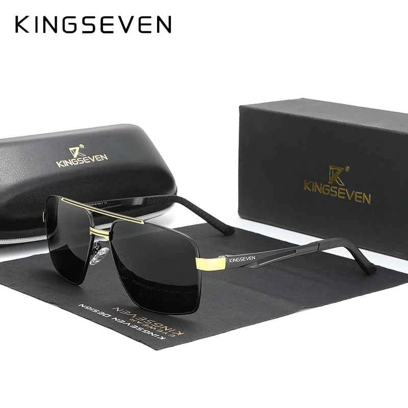KINGSEVEN x7755 Aluminum Pilot Sunglasses – TAC Polarized Mirror, Anti-Reflective, UV400, Unisex