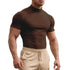 2025 compress sports Men T-shirt quick-dry Half High Collar Short Sleeve Pullover Tops Tight Breathable tops men Running T-shirt