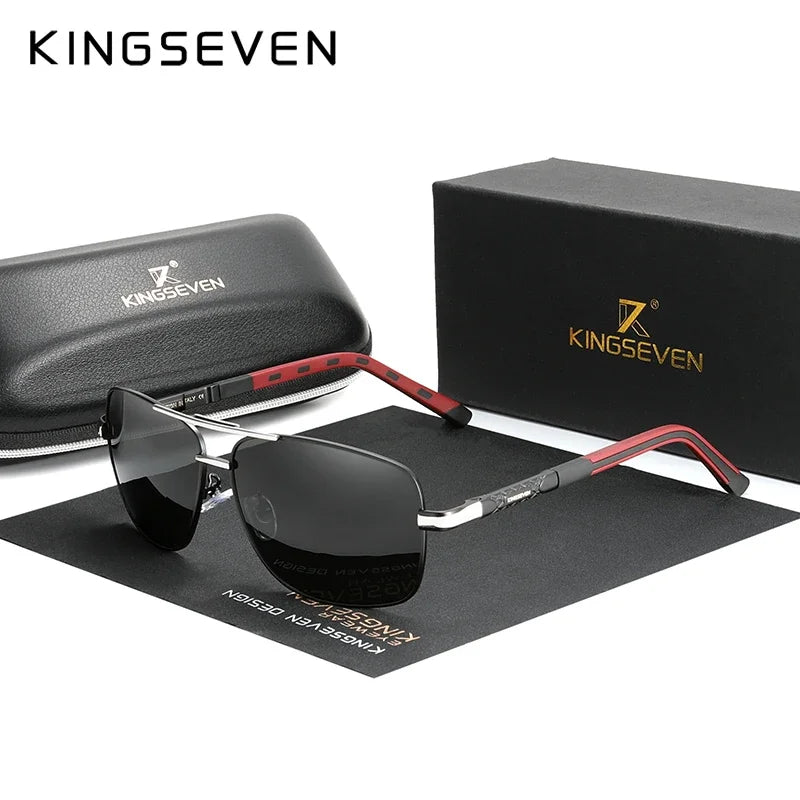 KINGSEVEN Classic Pilot Polarized Sunglasses – UV400 Aluminum Frame for Men &amp; Women