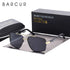 BARCUR BC8035 Polarized Pilot-Square Sunglasses – Stainless Steel, UV400, Unisex