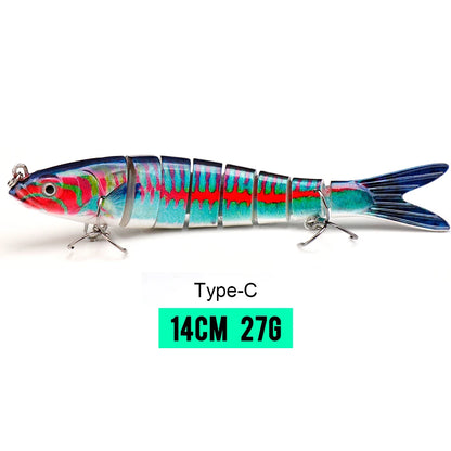 VTAVTA Jointed Swimbait Crankbait – Sinking Wobbler, 6/7/8-Segment, 10–14cm, 60+ Colors