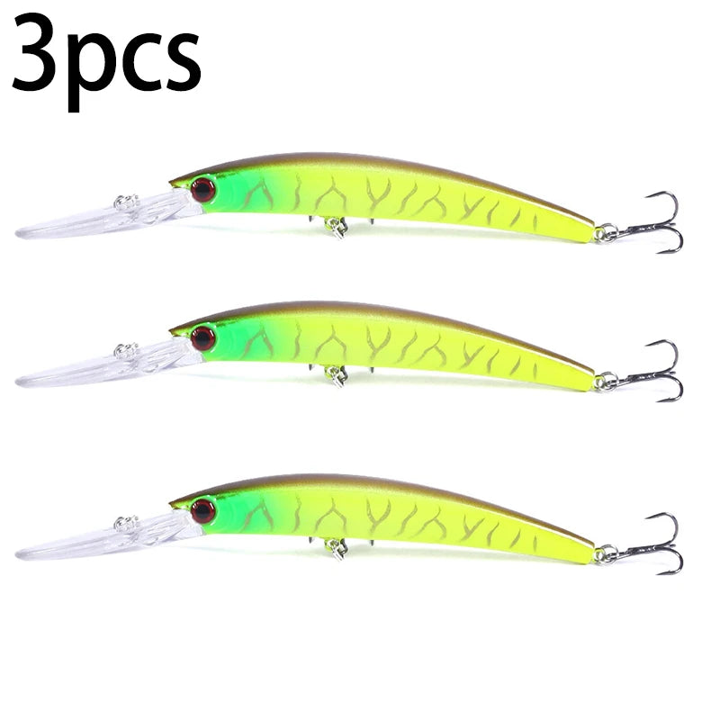 150mm 15g Deep Diving Jerkbait Minnow Fishing Lure – Hard Bait Wobbler with Rattle for Bass &amp; Pike
