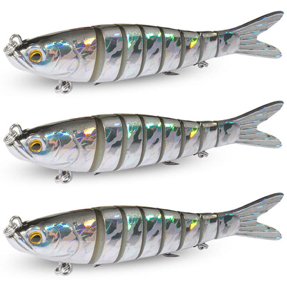 GOBAIT 3-Pack Jointed Swimbait – Slow Sinking Hard Lure with 3D Eyes, 11g / 16g / 27g