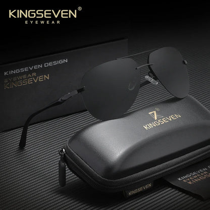 KINGSEVEN Brand Pilot Rimless Sunglasses Polarized UV400 Men Women Glasses Driving Eyewear