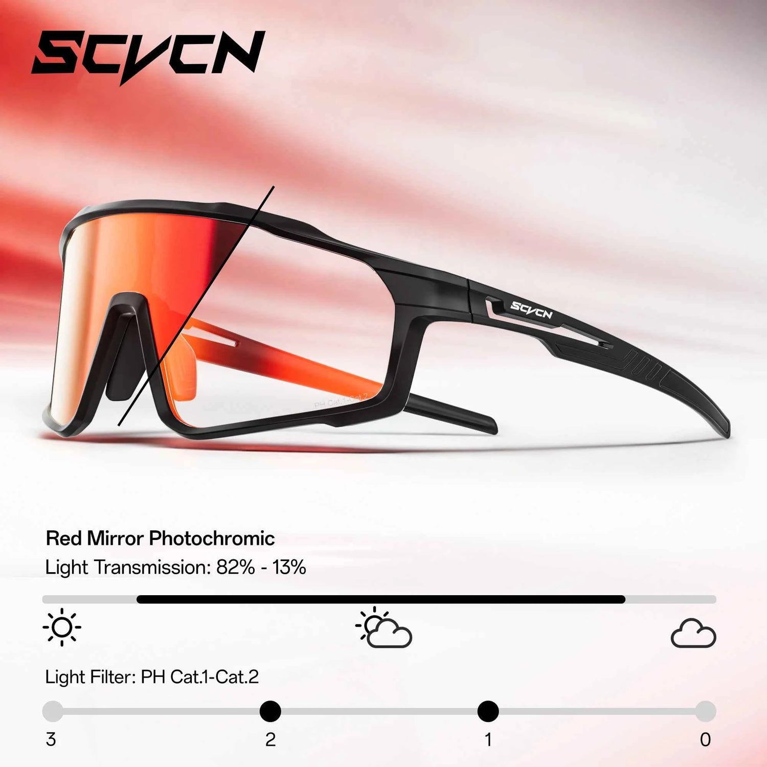 SCVCN Hiking Eyewear Photochromic Bike Cycling Sunglasses Men Outdoor Sports MTB UV400 Goggles Women Running Windproof Glasses