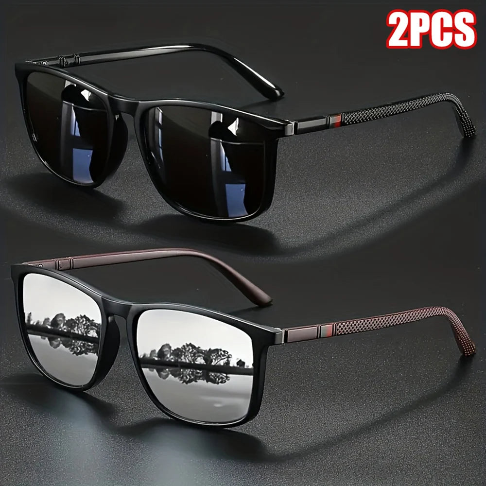 Vintage Square Polarized Sunglasses UV400 – Mirror Lens, 1 or 2 Pack