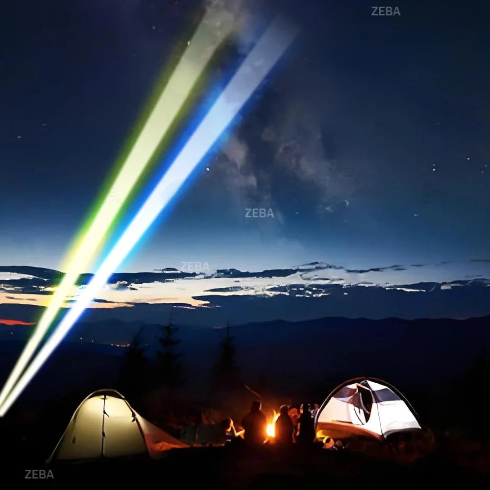 Super Bright Headlamp Dual Laser Motion Sensor Headlight 18650 USB Rechargeable Torch Yellow Light for Fog Night Running Fishing