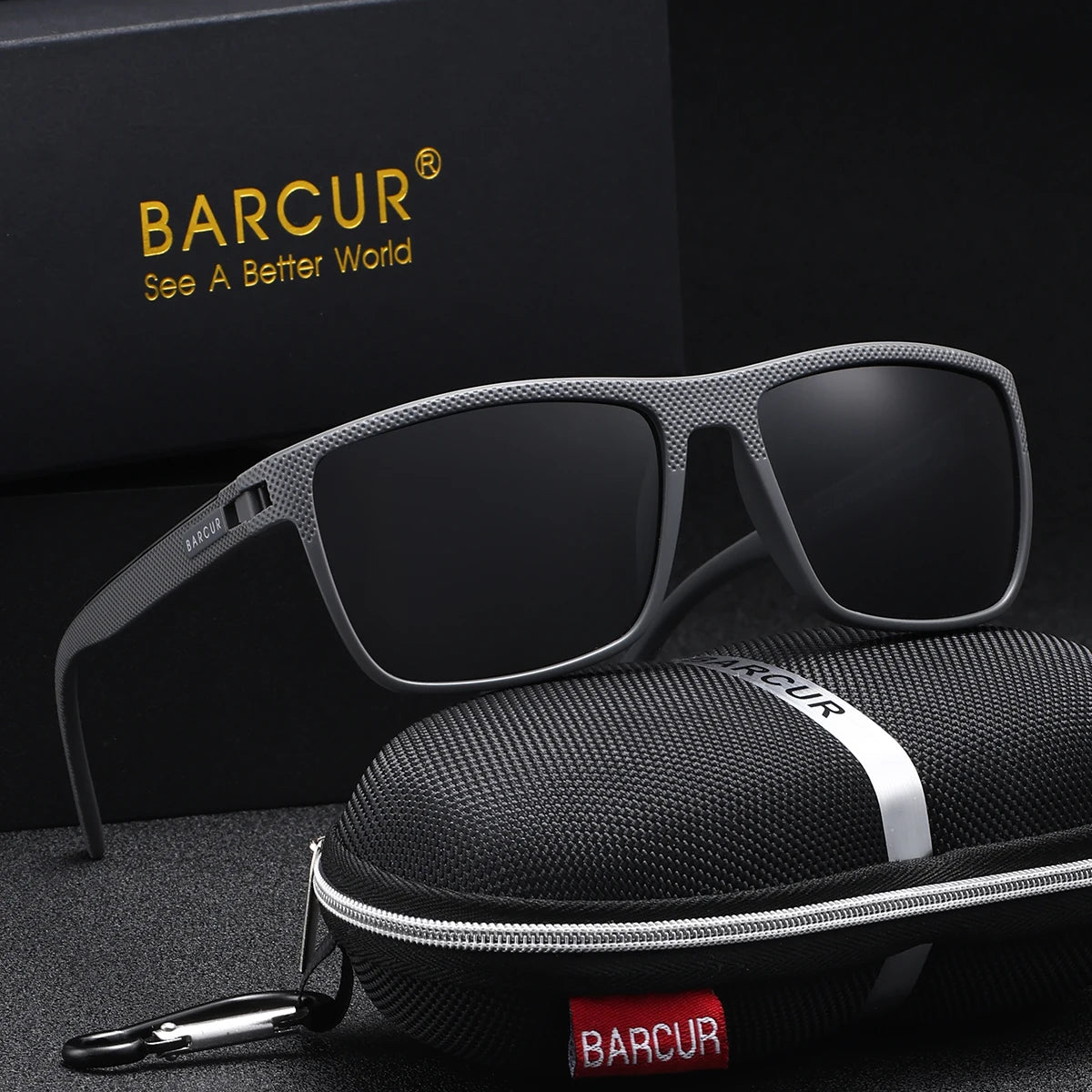 BARCUR Polarized Rectangle Sunglasses – UV400 Mirror Gradient Lens, TR-90 Frame, 9 Colors