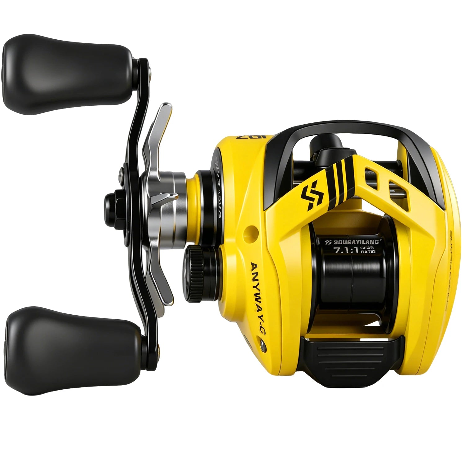Sougayilang 107-DC Baitcasting Reel – iDC Electronic Brake 7.1:1 Gear Ratio 6+1BB 15KG Drag Saltwater &amp; Freshwater