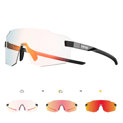 Kapvoe Photochromic Cycling Glasses – UV400 Lightweight MTB Bike Eyewear for Running, Skiing &amp; Outdoor Sport