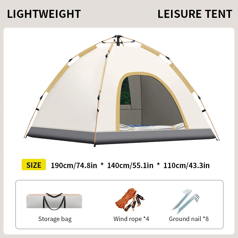1 Green Camping Tent Outdoor Portable Foldable Overnight Fully Automatic Thickened Beach Indoor Quick-Open