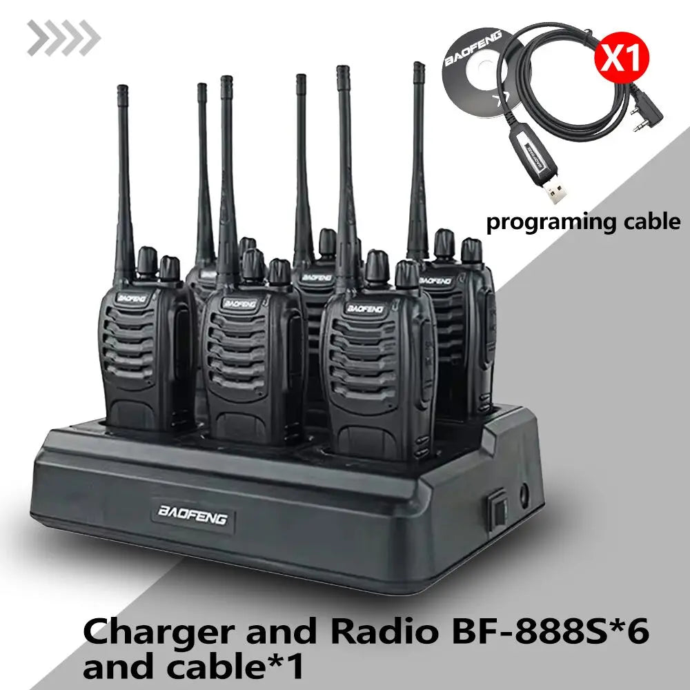 6Pack Baofeng 888S Walkie Talkie UHF Two Way Radio Long Range for Adult Radio Walkie Talkies Portable Transceiver For Handheld